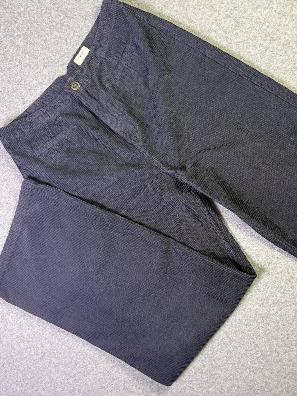 RVCA Sadie Navy Blue Wide Leg Corduroy Pants Size 27